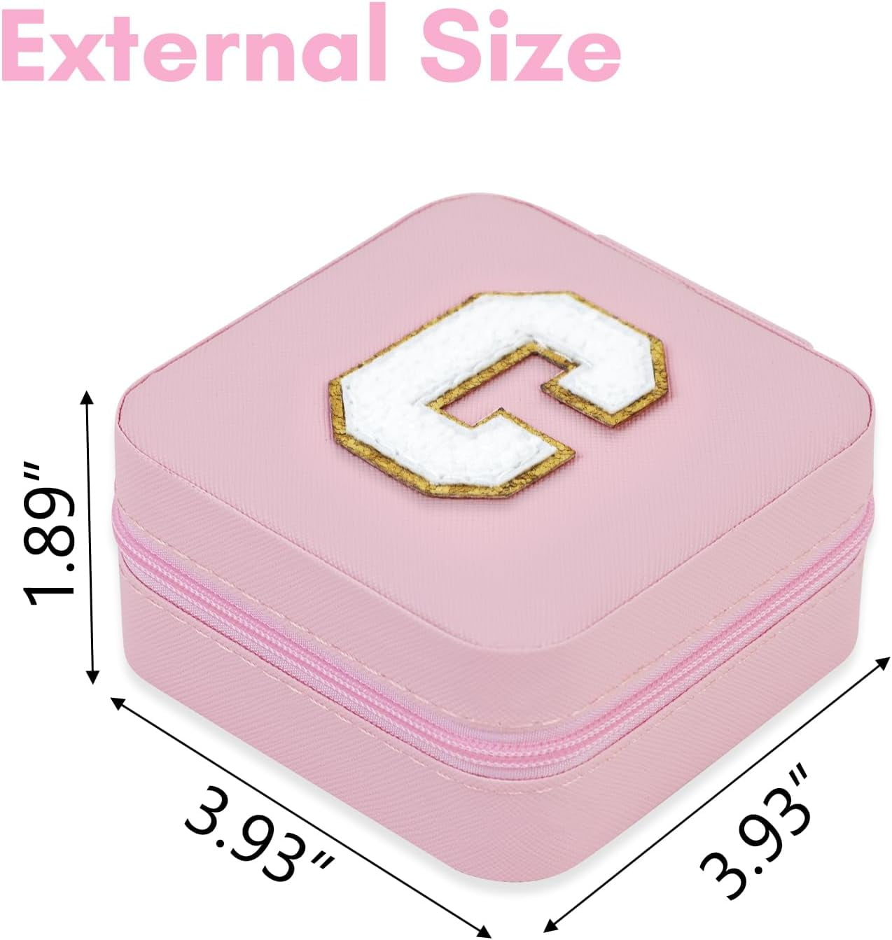 Travel Jewelry Case Organizer, Gifts For Women, Small Jewelry Box Jewelry Organizer, Necklace Organizer Earring Organizer Box With Mirror, Pink Travel Essentials Initial C[Z1]