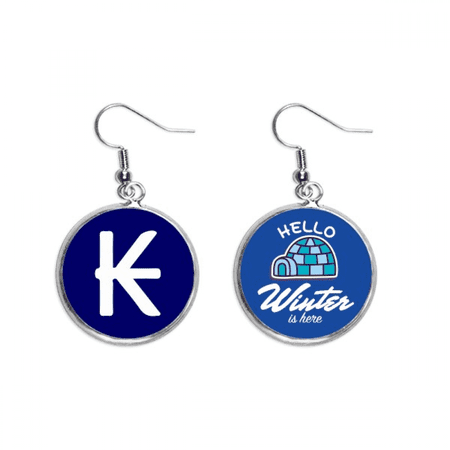 lao currency symbol kip lak dangle drop winter ice earring jewelry