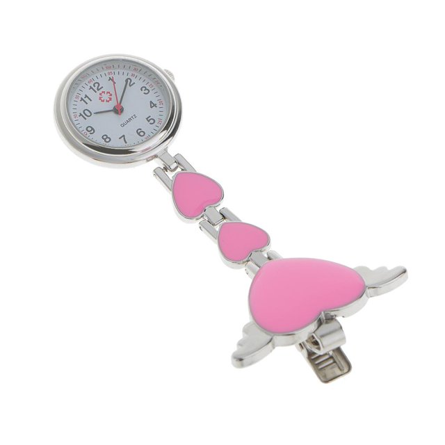Broche con Clip Reloj de Bolsillo con Forma de Reloj de para Túnica de Enfermera Rosado Yinane Enfermera reloj