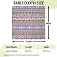 thumbnail image 2 of Boho Blue Knitted Ethnic Pattern Square Fitted Tablecloth with Elastic Edge,Square Table Cover,Washable Elastic Table Cover for Home Kitchen Party Decor 36"x36", 2 of 6