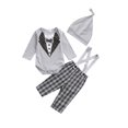 thumbnail image 1 of FOCUSNORM Pantalon à Manches Longues et Bretelles Bébé Garçon avec Chapeau, 1 of 7