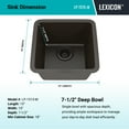 thumbnail image 2 of 15" x 15" Quartz Kitchen Sink, Single Bowl Sink, Drop-in Sink, Undermount Sink, Granite Kitchen Sink, Galaxy Mocha Kitchen Sink, with Steel Grid and Basket Strainer Lexicon Platinum LP-1515-M, 2 of 7