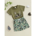 thumbnail image 4 of BemeyourBBs Toddler Baby Boy Summer Clothes Cute Infant Baby Boys Duck Outfits Duck Embroidery Short Sleeve T-Shirt Top with Pockets Elastic Waist Camouflage Shorts Set, 4 of 9