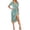 Sky Blue, variant on Laqbezok Women's Satin Wrap V-Neck Dress, Sexy Short Puff Sleeve Bodycon Gown, Ruched Asymmetrical Hem Cocktail Party Outfit for Wedding Guest