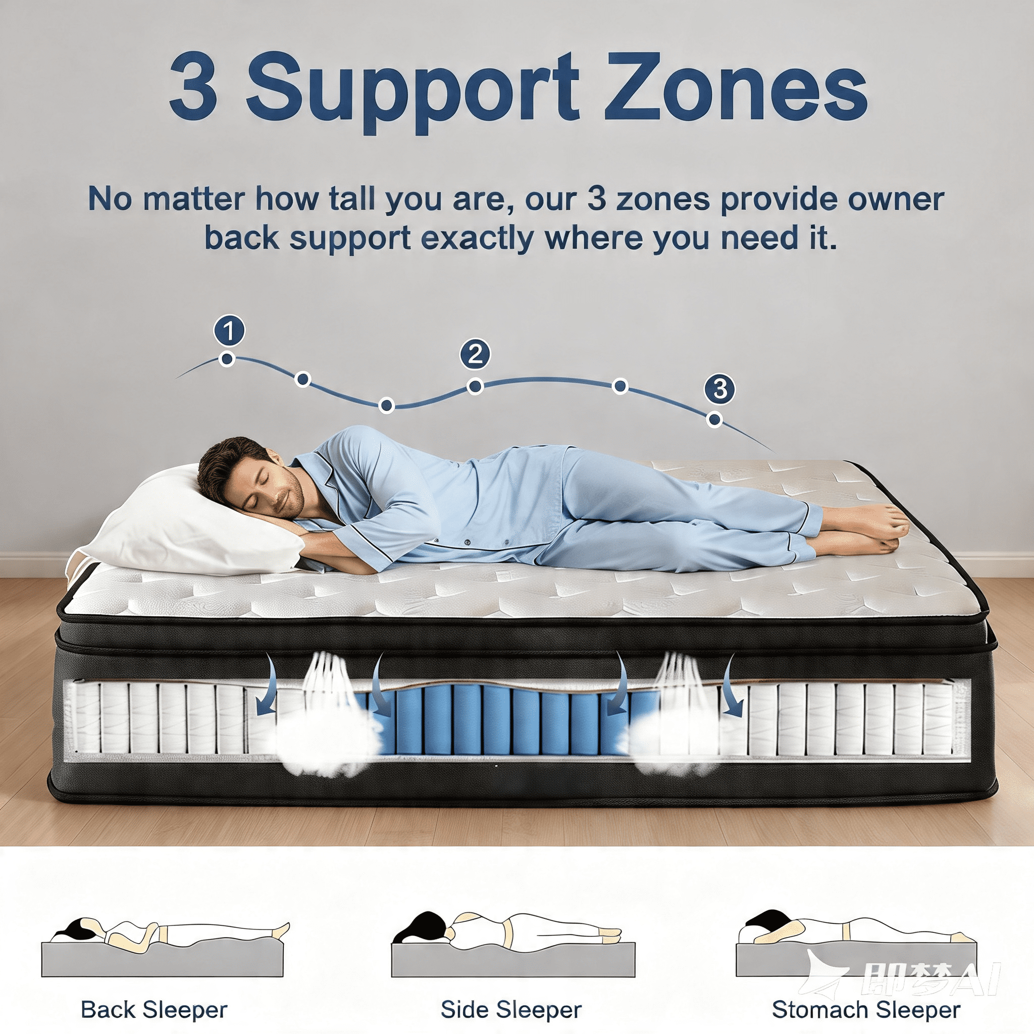 14 inch Full Size Mattress, Gel Memory Foam Euro Top Hybrid Mattresses, Medium Firm, Bed in a Box, Certipur-US & Oeko-Tex Certified, Pressure Relief, Motion Isolation