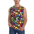thumbnail image 2 of Goofa Easter Eggs2 Printed Men's Sleeveless T-Shirt - Athletic Gym Workout Tank Top for Men - Moisture-Wicking, UPF 30+ Quick-Dry Muscle Tee-XX-Large, 2 of 8