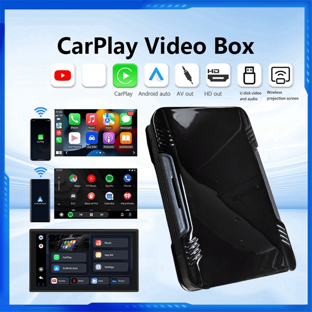 3-In-1 CarPlay Smart Box CarPlay Ai Box Wireless Android