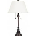 thumbnail image 2 of Kenroy Home Spyglass 30.5'' Table Lamp with Off-White Fabric Empire Shade Transitional Table Light Fixture for Living Room, Bedroom, or Office, Bronze, 2 of 12