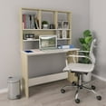 thumbnail image 5 of vidaXL Desk Computer Desk Home Office Desk with Bookshelves Engineered Wood, 5 of 20