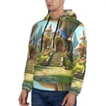 thumbnail image 3 of Naloa Cute Mushroom Town A Men's Casual Hooded Collar Drawstring Hoodies Pullover Sweatshirts Casual Long Sleeve Shirts-X-Large, 3 of 7