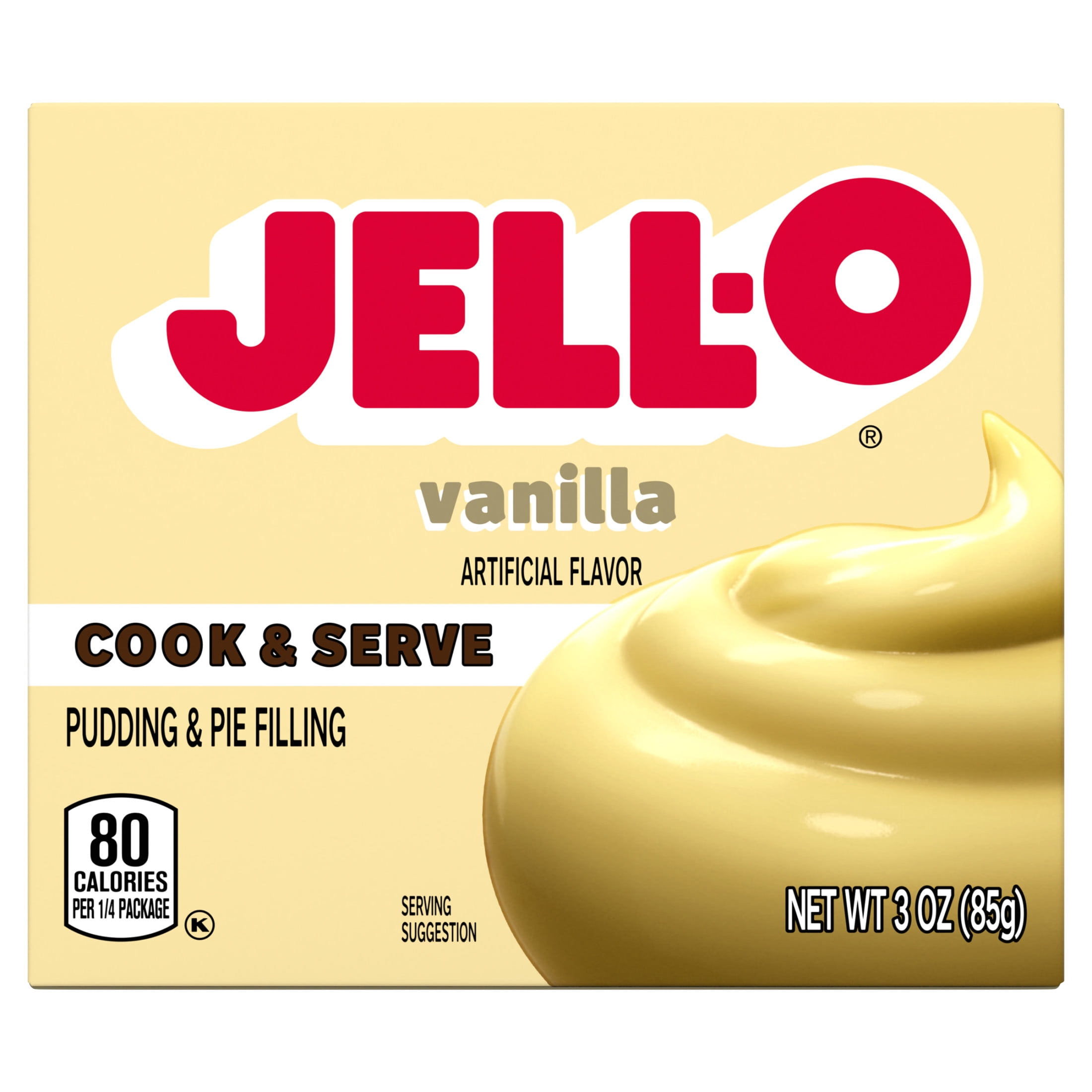 Jell-O Vanilla Cook & Serve Pudding and Pie Filling Mix 3 oz Snack