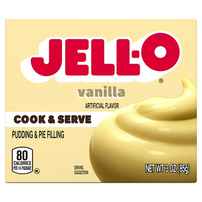 Jell-O Vanilla Cook & Serve Pudding and Pie Filling Mix 3 oz Snack