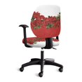 thumbnail image 4 of Chririnla Office Chair Cover Poinsettia Christmas Pattern with Removable Breathable Office Computer Chair Covers for Gaming Chairs, 2 Pcs Office Chair Covers, 4 of 8