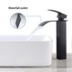 thumbnail image 1 of Auralum Mixer Tap Waterfall Basin Faucet Black Modern Single Handle Bathroom Sink Faucet for Countertop Basin Tapware Suitable for Washbasin, 1 of 2