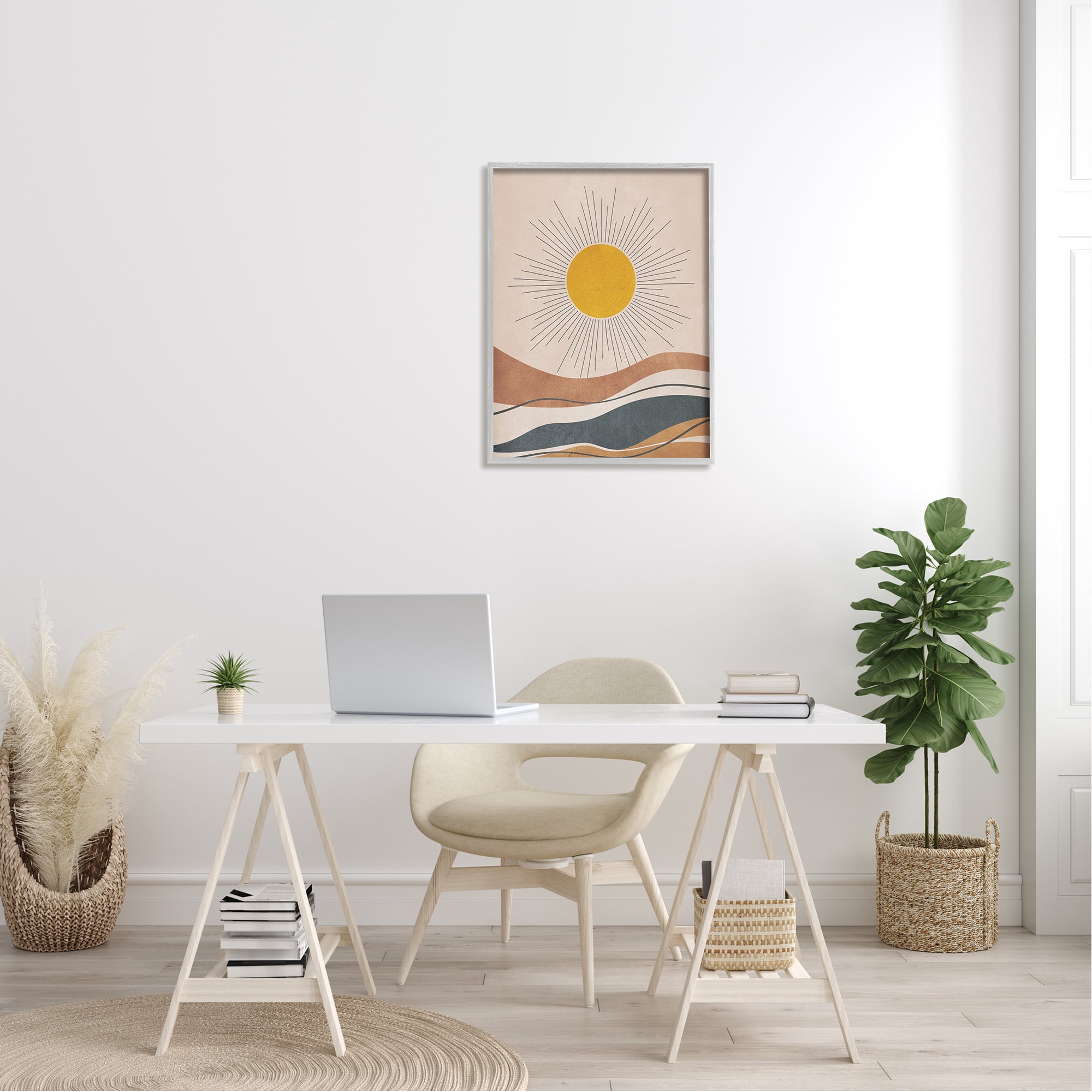Stupell Industries Abstract Sun Shining Desert Brown Lines, 24 x 30, Design by JJ Design House LLC