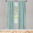 thumbnail image 5 of Ambesonne Teal Window Curtains, Seigaiha Scales, Each 28" W x 95" L, Jade Green White, 5 of 5