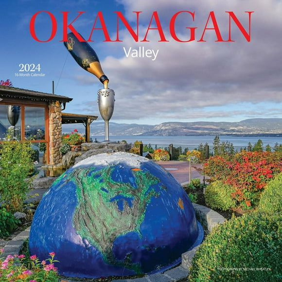Wyman Publishing La Vallée de l'Okanagan 2024 30.48x60.96 CM Mur Carré Calendrier, 9781525611599
