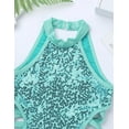 thumbnail image 6 of TSSOE Kids Girls Sequins Ballet Dance Leotard One-Piece Gymnastic Unitard Sports Bodysuit Ballerina Dance Wear Mint_Green 6, 6 of 7