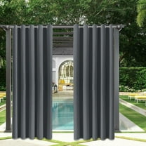 DONGPAI Outdoor Patio Curtain, Weighted Waterproof Drapes Grommet Blackout Shades Thermal Insulated Privacy Windproof Curtain for for Gazebo, Porch, Bedroom, 1 Panel