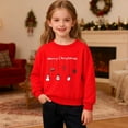 thumbnail image 2 of PMVFHDE Sweat-Shirt de Noël Festif Imprimé de Vacances pour Filles Col Rond Chandail à Manches Longues Haut Chaud et Confortable pour Tout-Petits Jeunes Tenue Décontractée Rouge, 7-8 Ans, 2 of 9