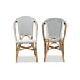thumbnail image 2 of Baxton Studio Genica Classic French Black and White Weaving and Natural Brown Rattan 2-Piece Dining Chair Set, 2 of 7