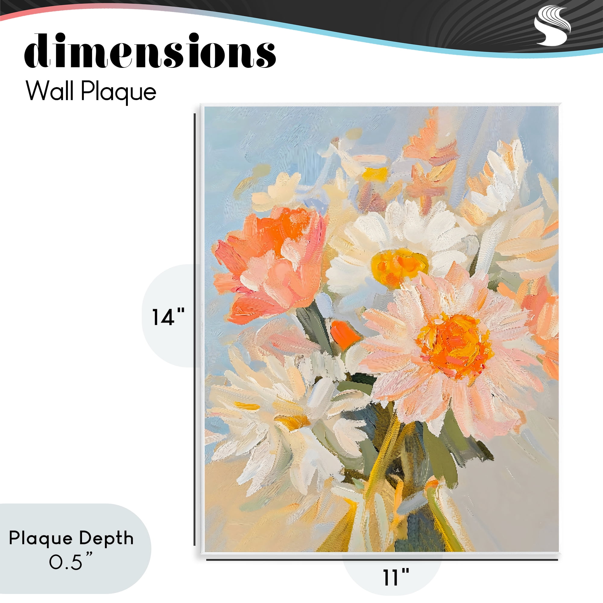 Stupell Industries Orange Spring Floral Bouquet Wall Plaque Art, design by The Prints Vibe