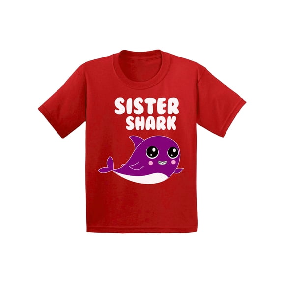 Awkward Styles Sister Shark Youth Shirts Shark Family Shirts for Kids Matching Shark Tshirts for Family Shark Themed Party Outfit for Girls Cute Shark Tshirt for Girls Matching Family Shark Shirts