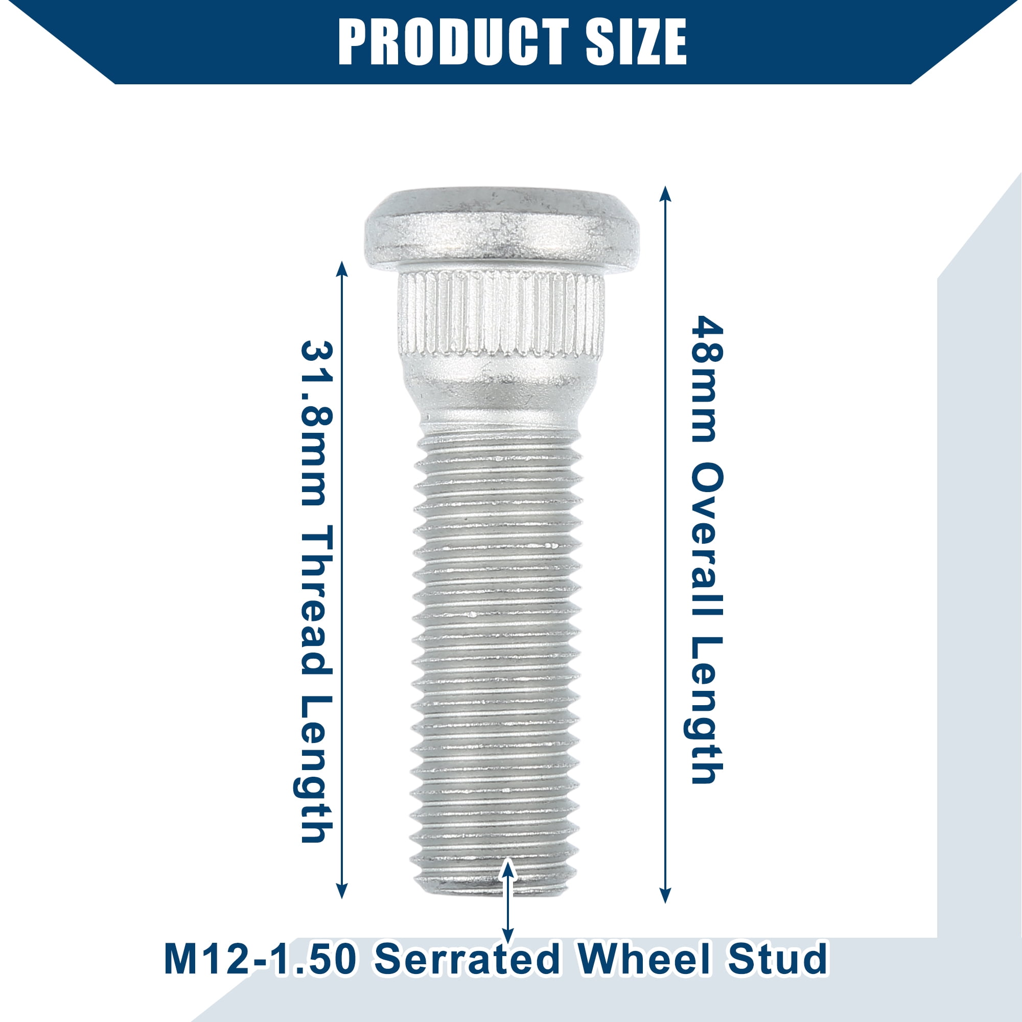 Unique Bargains M12-1.5 Wheel Stud Bolts for Lexus for Toyota Front Rear Wheel Lug Stud