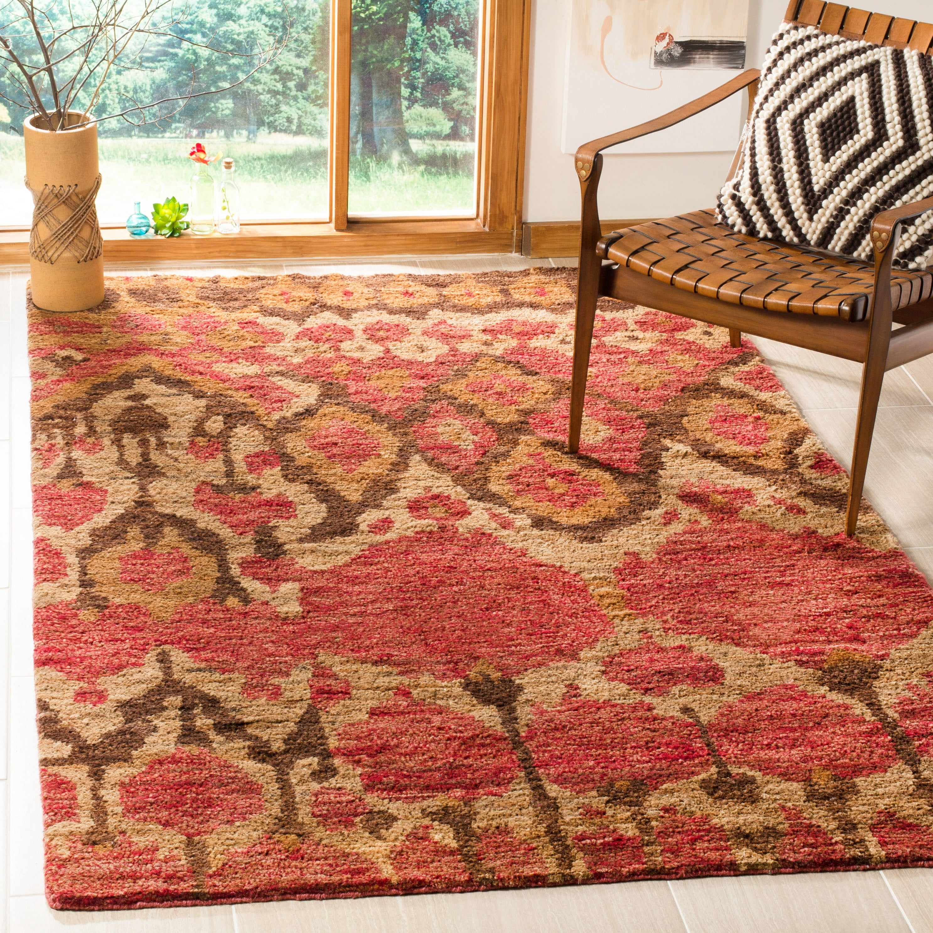SAFAVIEH Bohemian Lucas Geometric Area Rug, Natural/Gold, 5' x 8'