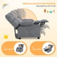 thumbnail image 4 of JONPONY Kids Recliner Chair,Push Back Toddler Recliner with Cup Holders & Side Pockets，Adjustable Footrest & Headrest Kids Sofa for Boys Girls 3+ Age Group，Children's Bedroom Furniture ，Grey, 4 of 13