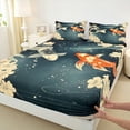 thumbnail image 3 of Feelyou Japanese Fish Child Full Size Sheets, Tokyo Cherry Blossoms Bed Sheets, Cartoon Animal Sheet Sets, Luxury Bedroom Decor, 4 Pieces, 3 of 7