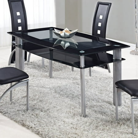 Global Furniture Rectangular Gl Dining Table With Trim