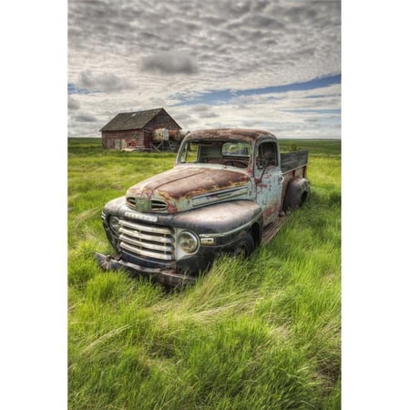 Hdr Image of An Abandoned Truck in A Rural Area - Saskatchewan Canada Poster Print - 24 x 36 in. - Large