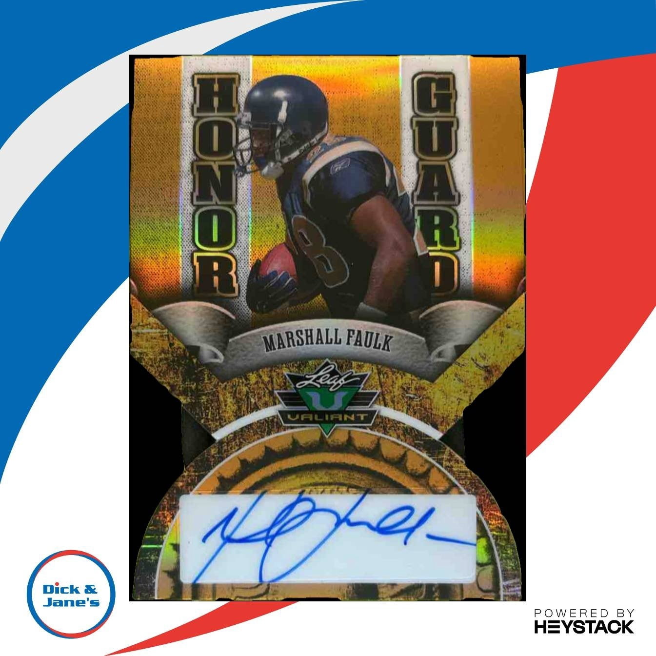 Eclectic Signature Series Marshall Faulk #HGA-MF1 Honor Guard Autograph Prismatic Orange