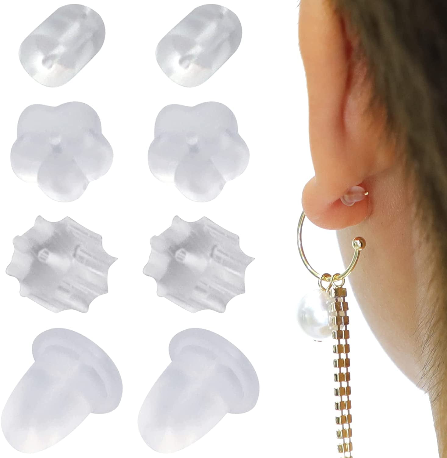 10 Piece Unisex Clear Soft Disc Earring Backs  Walmartcom
