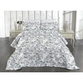 thumbnail image 2 of Ambesonne Spring Quilted Coverlet 3 Pcs, Leaves Watercolor Ornament, King Size, Lavender Blue and Pale Teal, 2 of 4