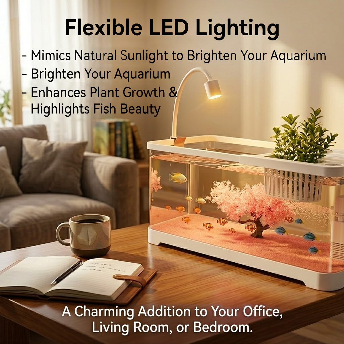 Tawatiler 5 Gallon Betta Fish Tank Starter Kit with LED Light photo 4