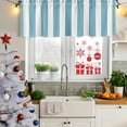 thumbnail image 6 of Aqua Striped Valances for Windows, Decorative Rod Pocket Window Valance Curtains, Modern Farmhouse Blue White Stripes Short Curtain Drapes for Kitchen/Bathroom/Living Room, 2 Panels, 60" W x 18" L, 6 of 8