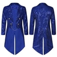 thumbnail image 2 of JOANKDMI Unisex Adult Ringmaster Showman Steampunk Magician Costume Sequined Tailcoat Jacket with Chain Details for Circus Carnival Party Stage Fancy Dress Garments, 2 of 7