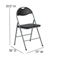 thumbnail image 6 of Flash Furniture HERCULES Series Black Vinyl Metal Folding Chair with Carrying Handle, 6 of 13