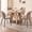 Fabric Khaki Chairs, variant on 5 Piece 47'' Round Dining Table Chairs Set for 4, Farmhouse Grey Kitchen Table with Chairs Mid Century Modern Dinning Room Set Wood Kitchen Table with 4 Water-Resistant Fabric Dining Chairs, White