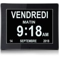 thumbnail image 1 of Reloj calendario digital LCD de 8 pulgadas con fecha, reloj calendario con fecha, día y hora - Reloj de Alzheimer - Reloj para personas mayores (negro), 1 of 5