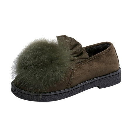 

Fsqjgq Womens Shoes Casual Heels Ladies Fashion Retro Solid Color Suede Wool Ball Comfortable Flat Casual Shoes Women Casual Office Shoes Tennis Shoes Womens Ag 38