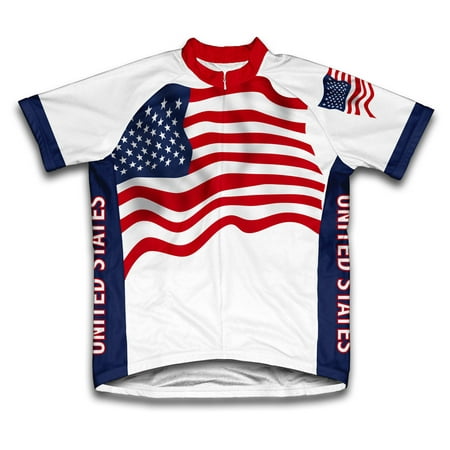 Mens Superlight Sleeveless Cycling Jersey - United States Flag Short Sleeve Cycling Jersey for Men - Size XS