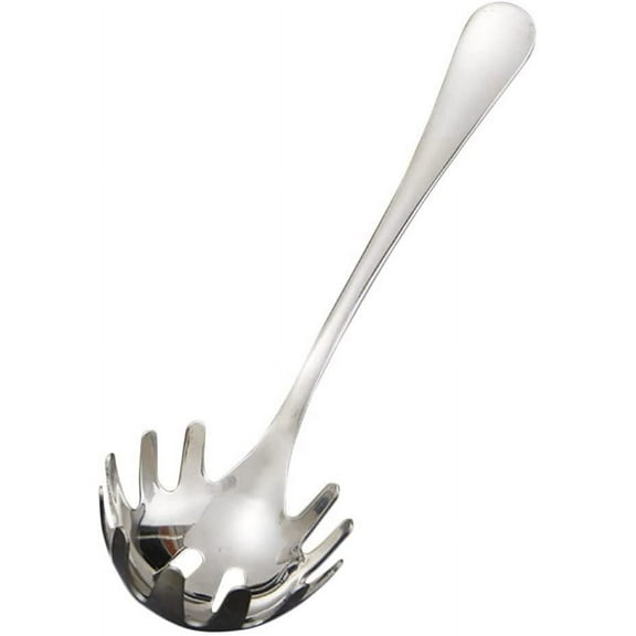 Stainless Steel Spaghetti Pasta Server: Long Handle Pasta Fork Heat Resistant Noodle Spoon Ladle Spaghetti Strainer Metal Kitchen Utensil