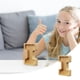 thumbnail image 1 of Lata de ahorro de madera con letras en inglés y cristal transparente., 1 of 6