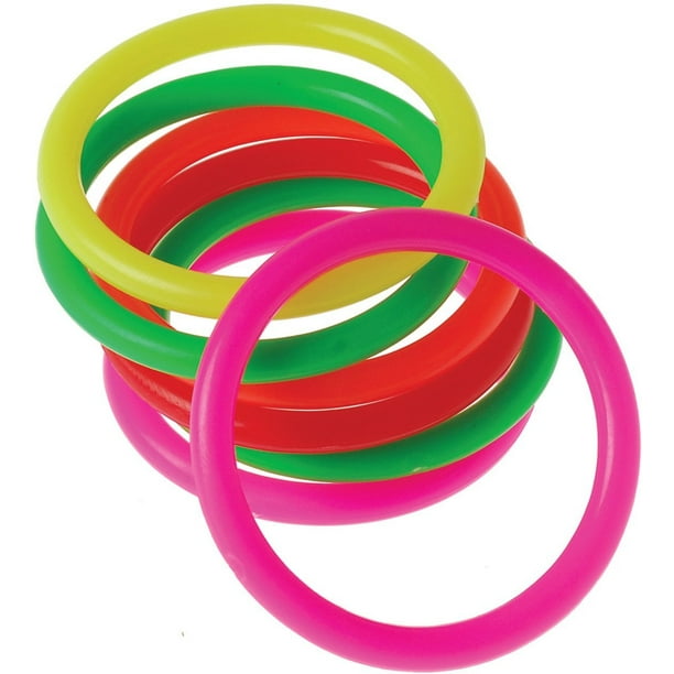 Neon Mini Carnival Game Rings Toys (12 Pack), Assorted Colors, Brand