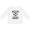 thumbnail image 3 of Inktastic Just a Girl Who Loves Soccer Girls Long Sleeve Toddler T-Shirt, 3 of 5