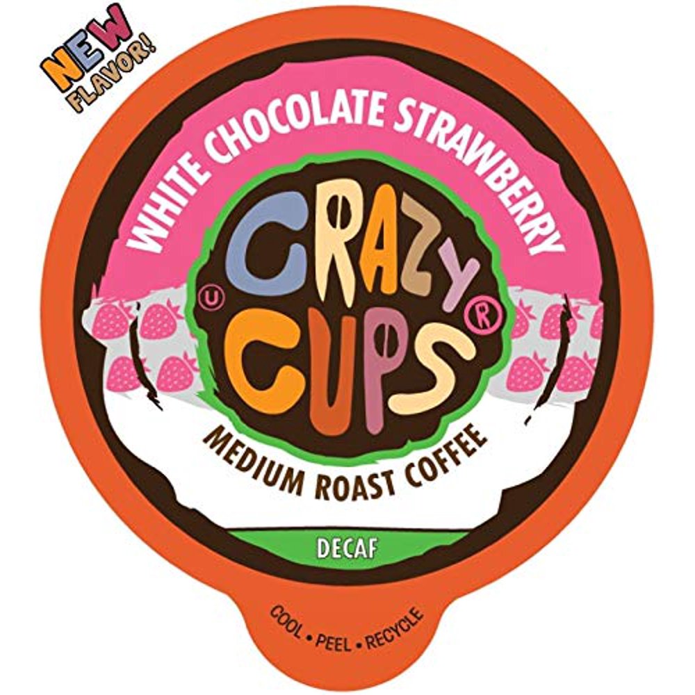 Crazy Cups Flavored SingleServe Coffee for Keurig KCups Machines, Decaf White Chocolate