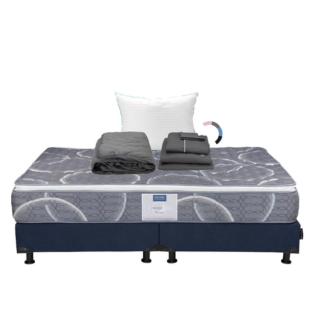 Colchón King Size Bongo Dicasa + Box + Almohada Royal + Protector Lux + Sábanas Royal